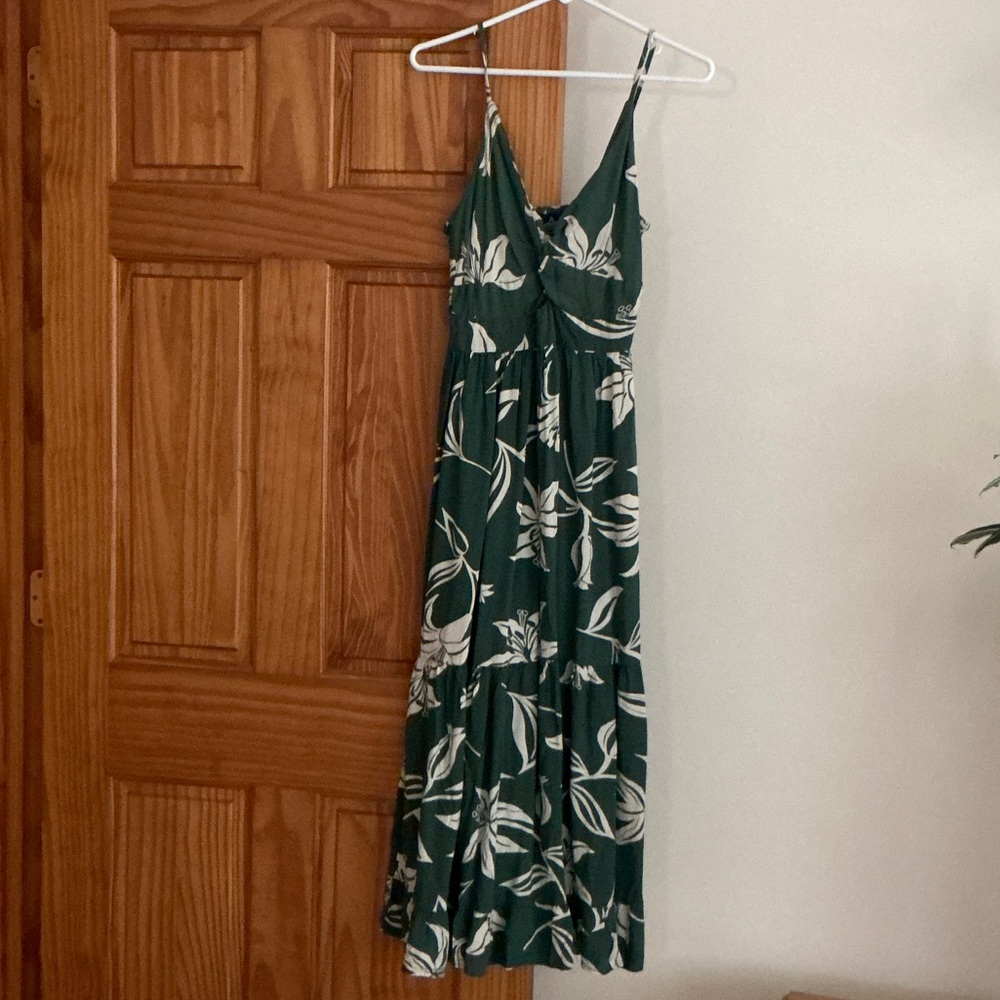 Soft green floral maxi dress